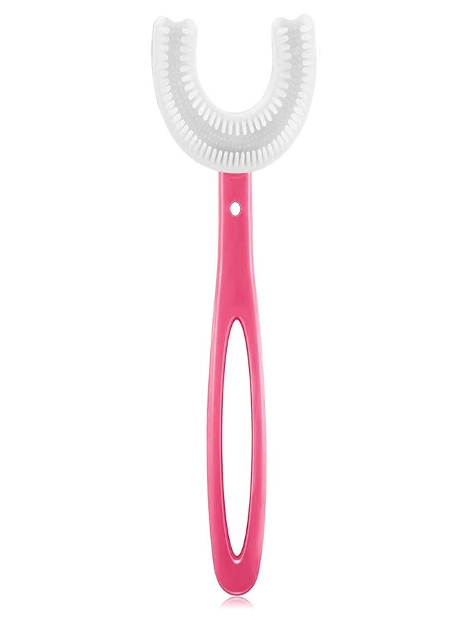 DealFry U-Shaped Manual Toothbrush 360° Oral Teeth Cleaning Tools Teeth Dental Care Hand-Held Version For 1-6 Years Children Infant (Pink) - Image 1